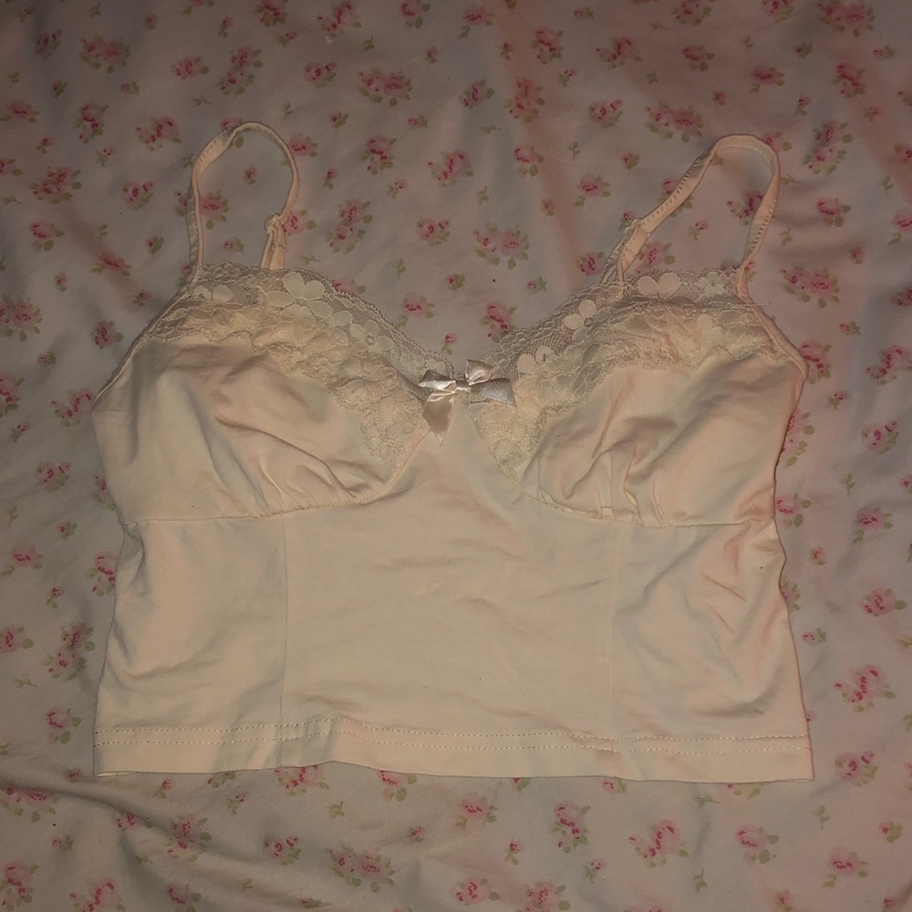 Cream Lace Trim Camisole